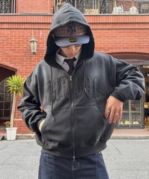 lilful | 【KANGOL】【裏起毛】別注スプレー加工ロゴワッペンダブルジップビッグパーカー(パーカー)