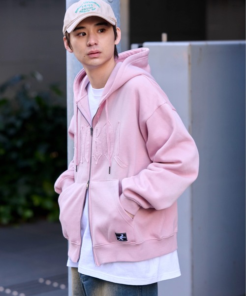 セール】【KANGOL】【裏起毛】別注スプレー加工ロゴワッペンダブル