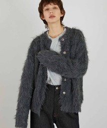 LA PEAU DE GEM | 【LA PEAU DE GEM】luxe shaggy c/n cardigan/リュクスシャギーカーディガン(カーディガン/ボレロ)