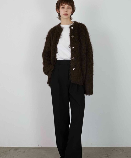LA PEAU DE GEM（ラポドゥジェム）の「【LA PEAU DE GEM】luxe shaggy c/n cardigan/リュクスシャギーカーディガン（カーディガン/ボレロ・レディース・グレー/ブラウン・FREE）」の15枚目の写真