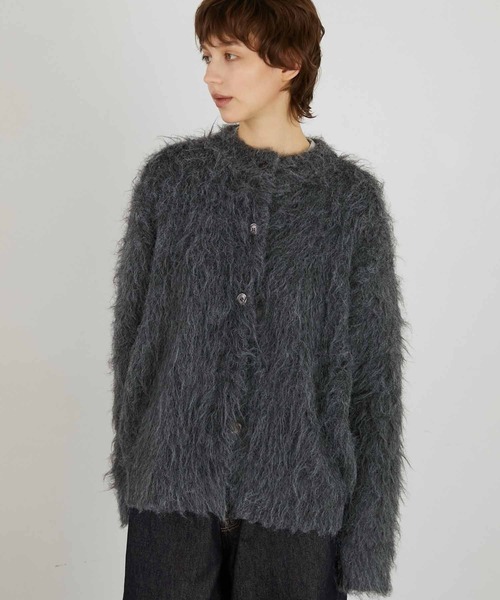 La peau de gem ラポドゥジェム クロップドレザーカーディガン LA PEAU DE GEM（ラポドゥジェム）の「【LA PEAU DE GEM】クロップド