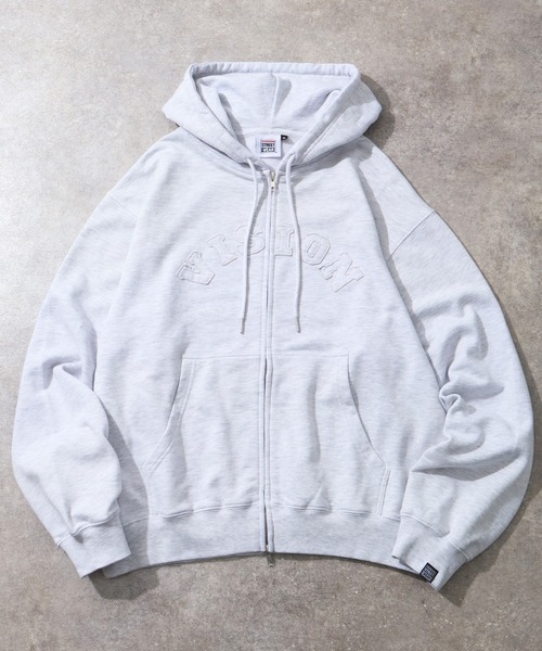 VISION STREET WEAR(ヴィジョンストリートウェア)の「【VISION STREET WEAR/ヴィジョンストリートウェア】Bleach College ZIP PK/カレッジロゴ ブリーチ ジップパーカー フーディー(パーカー・メンズ・ライトグレー/ブラック/ブルー・LL/M/L)」の1枚目の写真