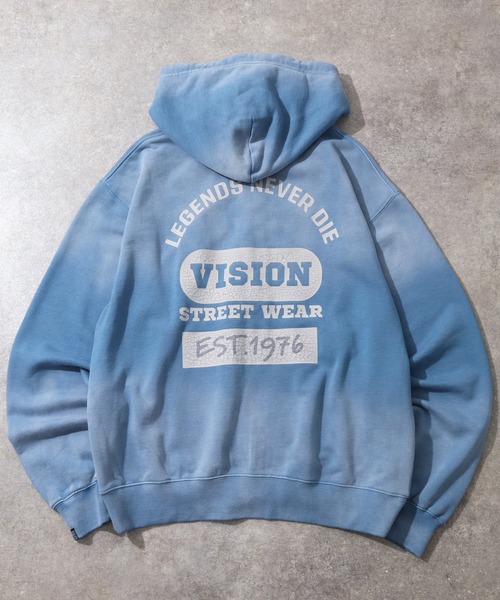 VISION STREET WEAR(ヴィジョンストリートウェア)の「【VISION STREET WEAR/ヴィジョンストリートウェア】Bleach College ZIP PK/カレッジロゴ ブリーチ ジップパーカー フーディー(パーカー・メンズ・ライトグレー/ブラック/ブルー・LL/M/L)」の17枚目の写真
