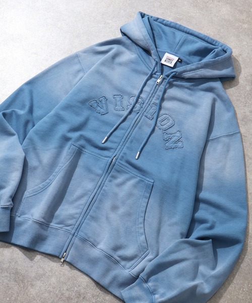 VISION STREET WEAR(ヴィジョンストリートウェア)の「【VISION STREET WEAR/ヴィジョンストリートウェア】Bleach College ZIP PK/カレッジロゴ ブリーチ ジップパーカー フーディー(パーカー・メンズ・ライトグレー/ブラック/ブルー・LL/M/L)」の18枚目の写真