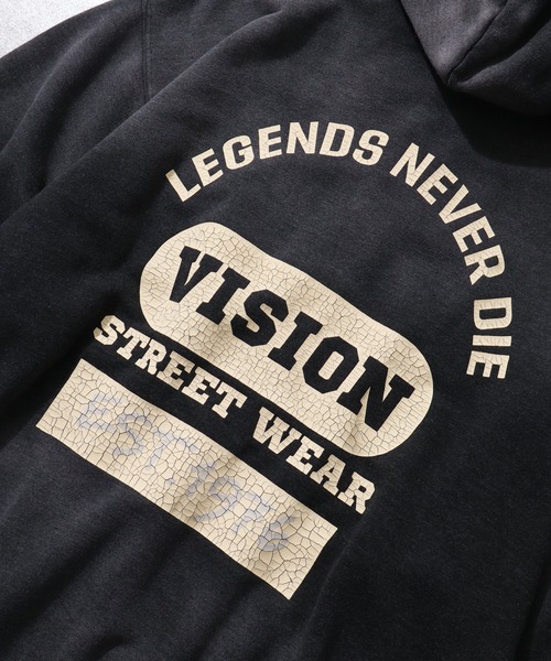 VISION STREET WEAR(ヴィジョンストリートウェア)の「【VISION STREET WEAR/ヴィジョンストリートウェア】Bleach College ZIP PK/カレッジロゴ ブリーチ ジップパーカー フーディー(パーカー・メンズ・ライトグレー/ブラック/ブルー・LL/M/L)」の16枚目の写真