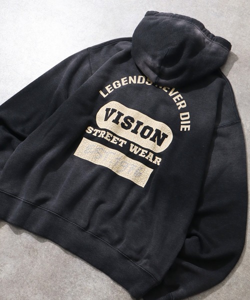 VISION STREET WEAR(ヴィジョンストリートウェア)の「【VISION STREET WEAR/ヴィジョンストリートウェア】Bleach College ZIP PK/カレッジロゴ ブリーチ ジップパーカー フーディー(パーカー・メンズ・ライトグレー/ブラック/ブルー・LL/M/L)」の15枚目の写真
