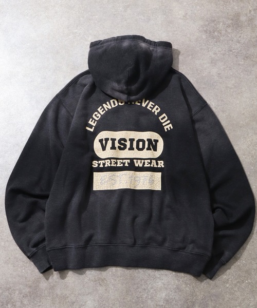 VISION STREET WEAR(ヴィジョンストリートウェア)の「【VISION STREET WEAR/ヴィジョンストリートウェア】Bleach College ZIP PK/カレッジロゴ ブリーチ ジップパーカー フーディー(パーカー・メンズ・ライトグレー/ブラック/ブルー・LL/M/L)」の12枚目の写真