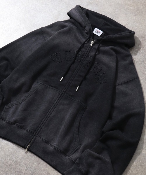 VISION STREET WEAR(ヴィジョンストリートウェア)の「【VISION STREET WEAR/ヴィジョンストリートウェア】Bleach College ZIP PK/カレッジロゴ ブリーチ ジップパーカー フーディー(パーカー・メンズ・ライトグレー/ブラック/ブルー・LL/M/L)」の13枚目の写真