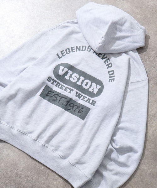 VISION STREET WEAR(ヴィジョンストリートウェア)の「【VISION STREET WEAR/ヴィジョンストリートウェア】Bleach College ZIP PK/カレッジロゴ ブリーチ ジップパーカー フーディー(パーカー・メンズ・ライトグレー/ブラック/ブルー・LL/M/L)」の22枚目の写真