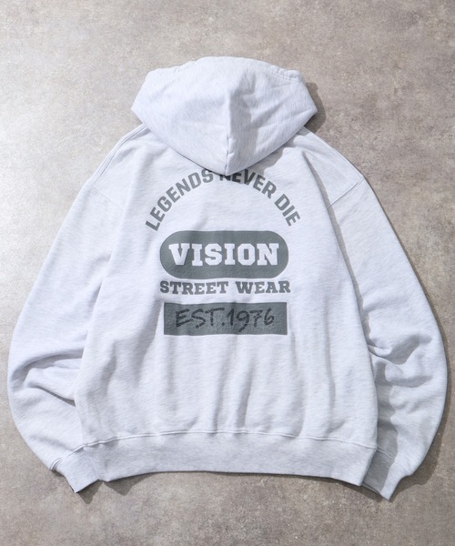 VISION STREET WEAR(ヴィジョンストリートウェア)の「【VISION STREET WEAR/ヴィジョンストリートウェア】Bleach College ZIP PK/カレッジロゴ ブリーチ ジップパーカー フーディー(パーカー・メンズ・ライトグレー/ブラック/ブルー・LL/M/L)」の21枚目の写真