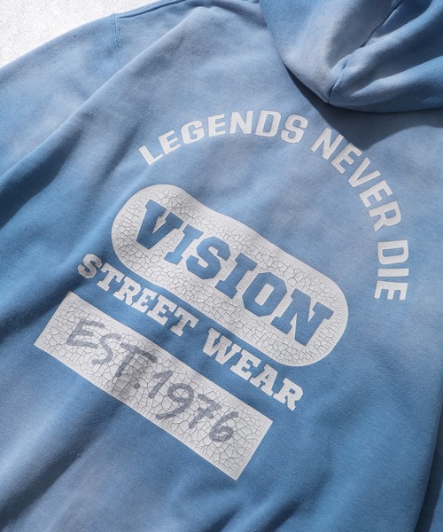 VISION STREET WEAR(ヴィジョンストリートウェア)の「【VISION STREET WEAR/ヴィジョンストリートウェア】Bleach College ZIP PK/カレッジロゴ ブリーチ ジップパーカー フーディー(パーカー・メンズ・ライトグレー/ブラック/ブルー・LL/M/L)」の20枚目の写真