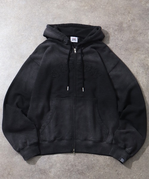 VISION STREET WEAR(ヴィジョンストリートウェア)の「【VISION STREET WEAR/ヴィジョンストリートウェア】Bleach College ZIP PK/カレッジロゴ ブリーチ ジップパーカー フーディー(パーカー・メンズ・ライトグレー/ブラック/ブルー・LL/M/L)」の11枚目の写真