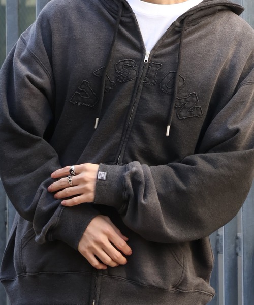 VISION STREET WEAR(ヴィジョンストリートウェア)の「【VISION STREET WEAR/ヴィジョンストリートウェア】Bleach College ZIP PK/カレッジロゴ ブリーチ ジップパーカー フーディー(パーカー・メンズ・ライトグレー/ブラック/ブルー・LL/M/L)」の5枚目の写真