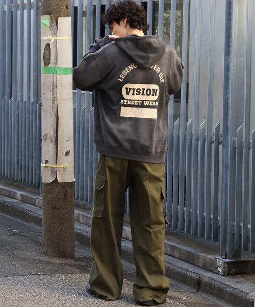 VISION STREET WEAR(ヴィジョンストリートウェア)の「【VISION STREET WEAR/ヴィジョンストリートウェア】Bleach College ZIP PK/カレッジロゴ ブリーチ ジップパーカー フーディー(パーカー・メンズ・ライトグレー/ブラック/ブルー・LL/M/L)」の10枚目の写真