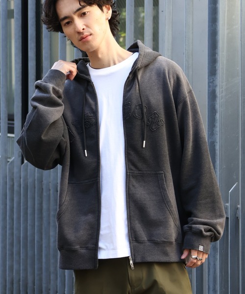 VISION STREET WEAR(ヴィジョンストリートウェア)の「【VISION STREET WEAR/ヴィジョンストリートウェア】Bleach College ZIP PK/カレッジロゴ ブリーチ ジップパーカー フーディー(パーカー・メンズ・ライトグレー/ブラック/ブルー・LL/M/L)」の6枚目の写真