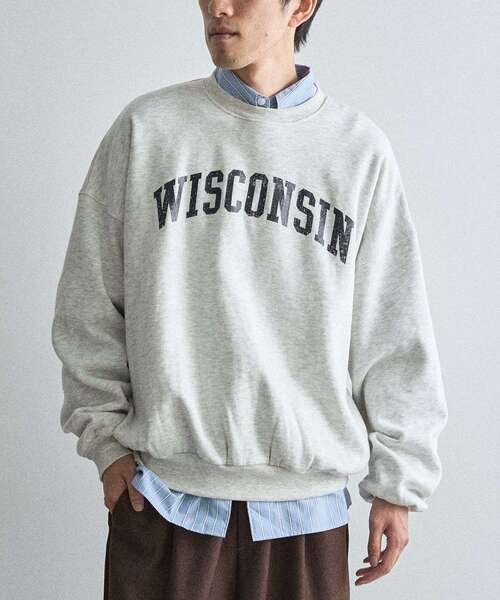 CRAFT STANDARD BOUTIQUE（クラフトスタンダードブティック）の「裏起毛カレッジスウェットシャツ（スウェット・メンズ・ホワイト系その他/グリーン/ブラウン/ネイビー/ベージュ/ブラック・M/XL/L）」の2枚目の写真