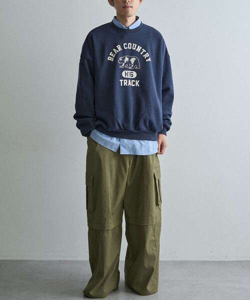 CRAFT STANDARD BOUTIQUE（クラフトスタンダードブティック）の「裏起毛カレッジスウェットシャツ（スウェット・メンズ・ホワイト系その他/グリーン/ブラウン/ネイビー/ベージュ/ブラック・M/XL/L）」の7枚目の写真