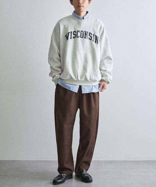 CRAFT STANDARD BOUTIQUE（クラフトスタンダードブティック）の「裏起毛カレッジスウェットシャツ（スウェット・メンズ・ホワイト系その他/グリーン/ブラウン/ネイビー/ベージュ/ブラック・M/XL/L）」の13枚目の写真