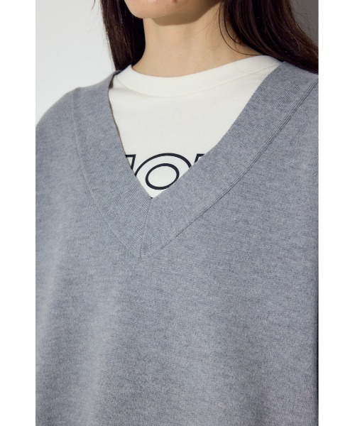AZUL by moussy（アズールバイマウジー）の「スウェットライクVネックニット（ニット/セーター・レディース・ライトピンク/杢グレー/ネイビー・SMALL/MEDIUM）」の11枚目の写真