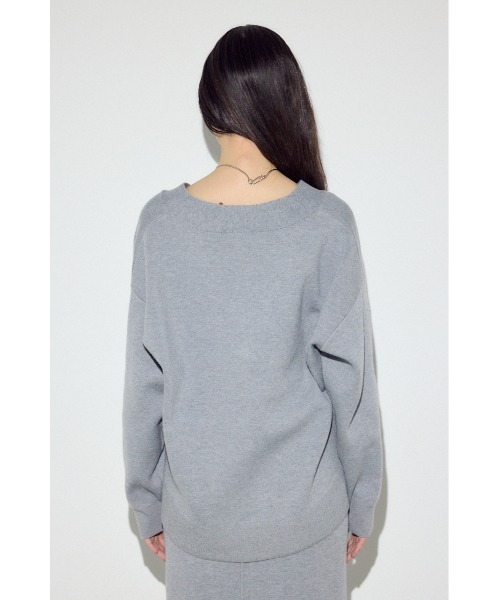 AZUL by moussy（アズールバイマウジー）の「スウェットライクVネックニット（ニット/セーター・レディース・ライトピンク/杢グレー/ネイビー・SMALL/MEDIUM）」の16枚目の写真