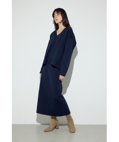 AZUL by moussy（アズールバイマウジー）の「スウェットライクVネックニット（ニット/セーター・レディース・ライトピンク/杢グレー/ネイビー・SMALL/MEDIUM）」の20枚目の写真