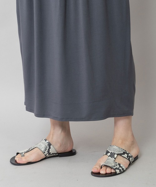 Munich（ミューニック）の「【接触冷感】シルキージャージギャザースカート（スカート・レディース・ブラック/カーキ/ダークグレー・FREE）」の7枚目の写真