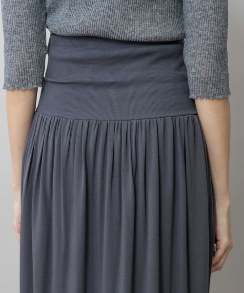 Munich（ミューニック）の「【接触冷感】シルキージャージギャザースカート（スカート・レディース・ブラック/カーキ/ダークグレー・FREE）」の8枚目の写真