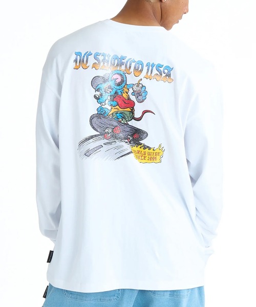 DC(ディーシー)の「DC/ディーシー 長袖 Tシャツ ロンT DLT261022(Tシャツ/カットソー・メンズ・ホワイト/スミクロ・M/L/XL)」の1枚目の写真