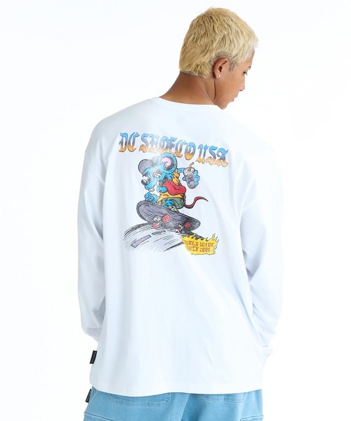 DC(ディーシー)の「DC/ディーシー 長袖 Tシャツ ロンT DLT261022(Tシャツ/カットソー・メンズ・ホワイト/スミクロ・M/L/XL)」の4枚目の写真