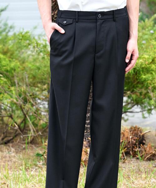 DRESSTERIOR(ドレステリア)の「【ウォッシャブル】サイドゴア ワンタックワイドパンツ(その他パンツ・メンズ・ライトグレー/ブラウン系その他/ブラック・76/85/82/79)」の15枚目の写真