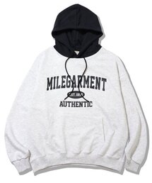 MILE GARMENTS MIX SWEAT HOODIE [OATMEAL]