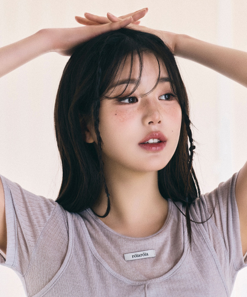 ROLAROLA(ロラロラ)の「NUBASIC テンセル ハーフTシャツセット グレー(Tシャツ/カットソー・レディース・グレー・S/M)」の2枚目の写真