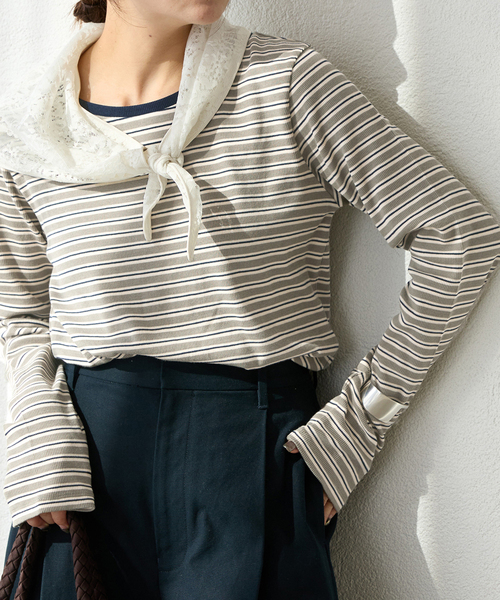 JOURNAL STANDARD（ジャーナルスタンダード）の「《追加》ベアテレココンパクトプルオーバー（Tシャツ/カットソー・レディース・カーキ/ブラック/ブラウン/ホワイト・FREE）」の4枚目の写真