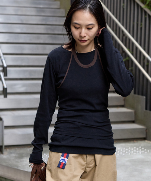 JOURNAL STANDARD（ジャーナルスタンダード）の「《追加》ベアテレココンパクトプルオーバー（Tシャツ/カットソー・レディース・カーキ/ブラック/ブラウン/ホワイト・FREE）」の19枚目の写真