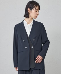 CAST:（キャストコロン）の「【はっ水/UV対策/セットアップ対応】フェイクレイヤードバイカラージャケット（テーラードジャケット）」