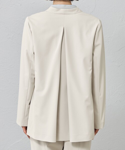 CAST:(キャストコロン)の「【はっ水/UV対策/セットアップ対応】フェイクレイヤードバイカラージャケット(テーラードジャケット・レディース・ブラック/ネイビー/ベージュ・L/M/S)」の10枚目の写真