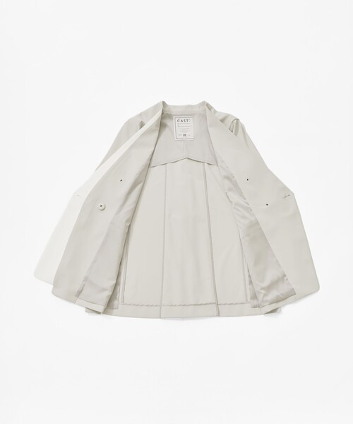 CAST:(キャストコロン)の「【はっ水/UV対策/セットアップ対応】フェイクレイヤードバイカラージャケット(テーラードジャケット・レディース・ブラック/ネイビー/ベージュ・L/M/S)」の14枚目の写真