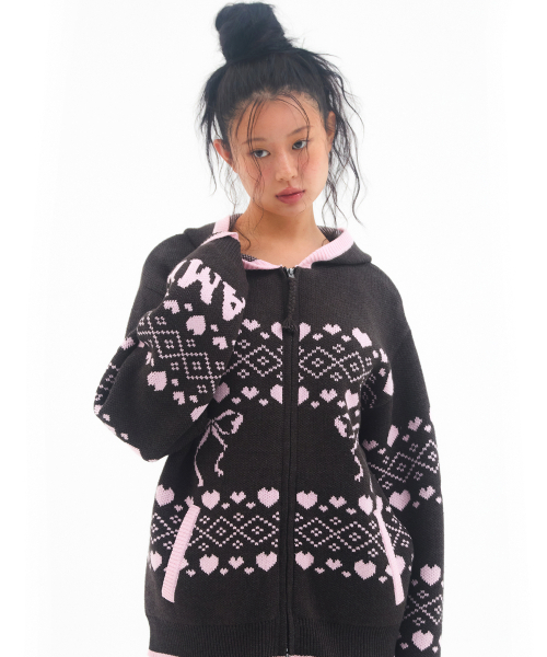 セール】COWICHAN KNIT HOODIE ZIP-UP CHARCOAL（カーディガン/ボレロ