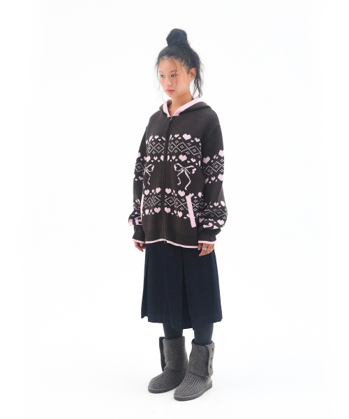 AMESWORLDWIDE(アメスワールドワイド)の「COWICHAN KNIT HOODIE ZIP-UP CHARCOAL(カーディガン/ボレロ・レディース・その他・S/M)」の9枚目の写真