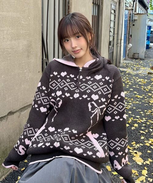 AMESWORLDWIDE(アメスワールドワイド)の「COWICHAN KNIT HOODIE ZIP-UP CHARCOAL(カーディガン/ボレロ・レディース・その他・S/M)」の6枚目の写真