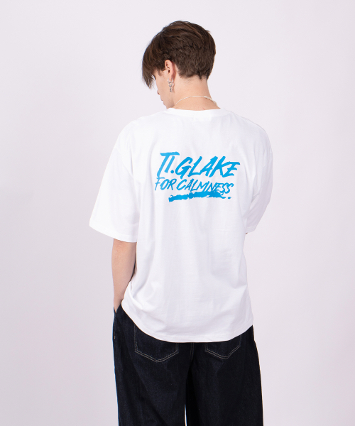TI.GLAKE(ティーグレイク)の「ティグレイクレタリングオーバーフィット半袖Tシャツホワイト(スウェット・メンズ・その他・M/L/XL/XXL)」の1枚目の写真
