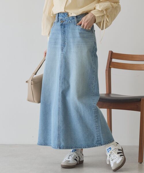 AMERICAN HOLIC（アメリカンホリック）の「リメイクデザインデニムスカート（スカート・レディース・グレー/ライトインディゴブルー・L/M/S）」の5枚目の写真