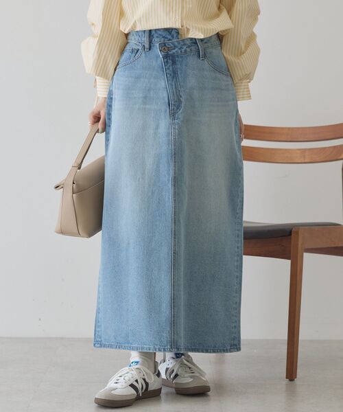 AMERICAN HOLIC（アメリカンホリック）の「リメイクデザインデニムスカート（スカート・レディース・グレー/ライトインディゴブルー・L/M/S）」の6枚目の写真