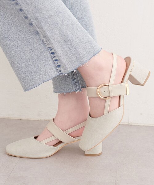 natural couture（ナチュラルクチュール）の「スクエアミュールサンダル（サンダル・レディース・ブラック/グレー/アイボリー・LARGE/MEDIUM）」の13枚目の写真