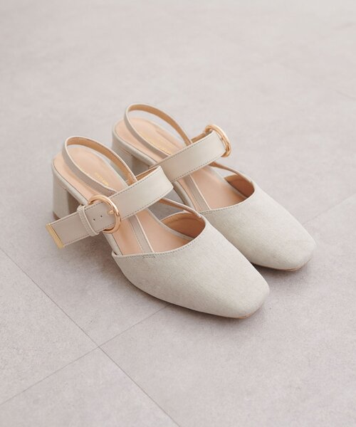 natural couture（ナチュラルクチュール）の「スクエアミュールサンダル（サンダル・レディース・ブラック/グレー/アイボリー・LARGE/MEDIUM）」の14枚目の写真