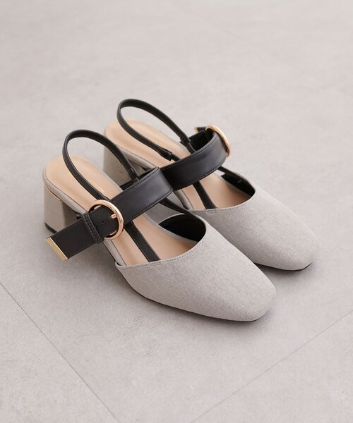 natural couture（ナチュラルクチュール）の「スクエアミュールサンダル（サンダル・レディース・ブラック/グレー/アイボリー・LARGE/MEDIUM）」の17枚目の写真