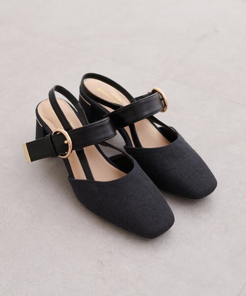 natural couture（ナチュラルクチュール）の「スクエアミュールサンダル（サンダル・レディース・ブラック/グレー/アイボリー・LARGE/MEDIUM）」の8枚目の写真