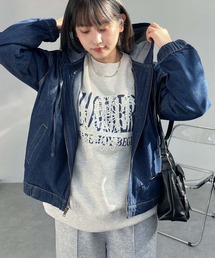 AS KNOW AS plus（アズノゥアズプラス）の「○フード付き ゆるっとビッグサイズ デニムブルゾン 【UNISEX ITEM】（デニムジャケット）」
