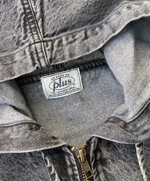 AS KNOW AS plus（アズノゥアズプラス）の「○フード付き ゆるっとビッグサイズ デニムブルゾン 【UNISEX ITEM】（デニムジャケット・レディース・ブルー/ブラック/ネイビー・FREE）」の6枚目の写真