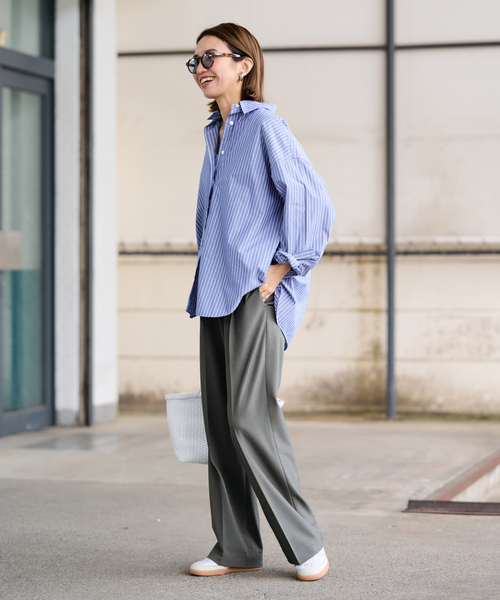 FRAMeWORK(フレームワーク)の「BLUE STRIPE オーバーシャツ(シャツ/ブラウス・レディース・ブルー/サックスブルー/ネイビー・FREE)」の10枚目の写真